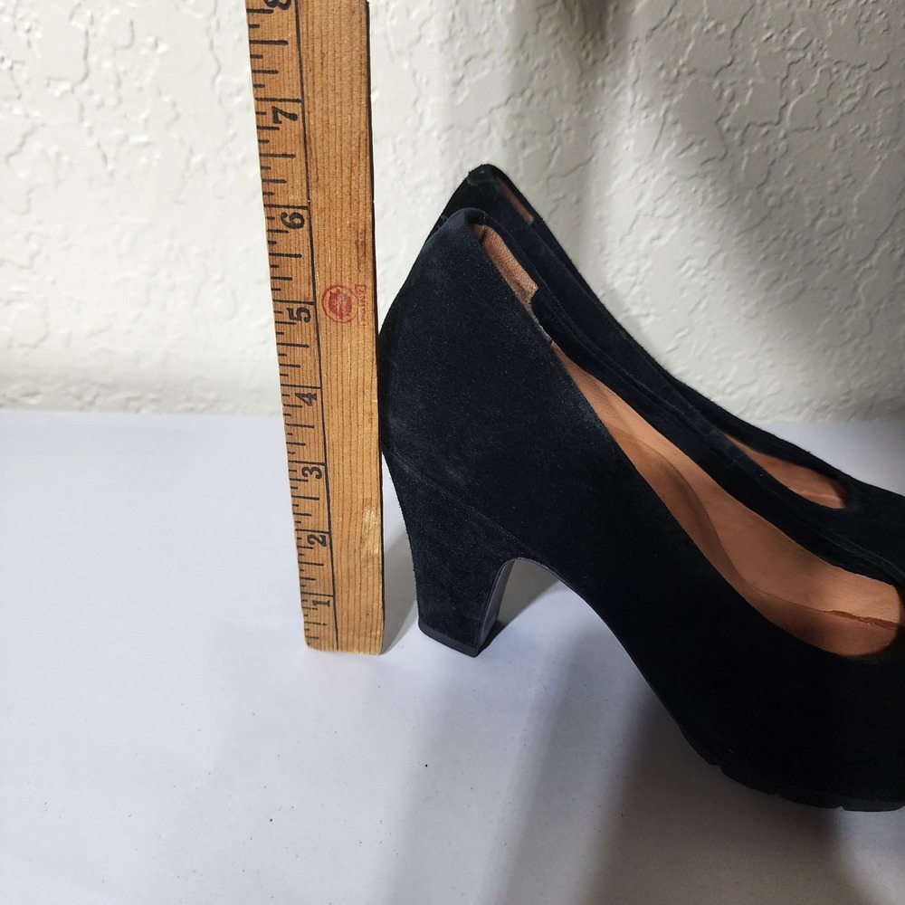 L'Amour Des Pieds Black Suede Round Toe Block Heel Pumps Womens 8.5M - Picture 5 of 10